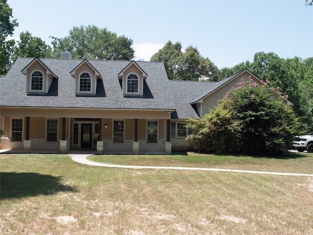 view of front of home with a front yard