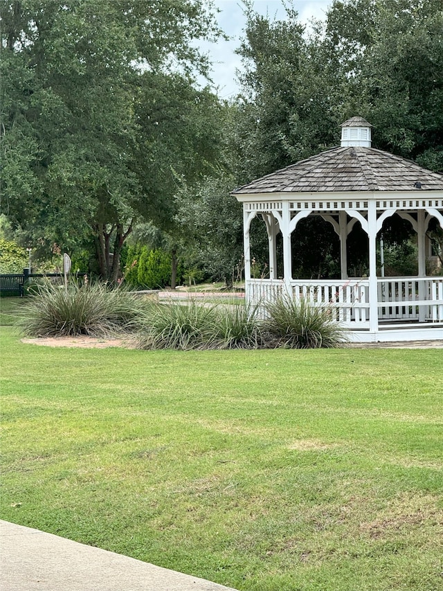 view of yard with a gazebo