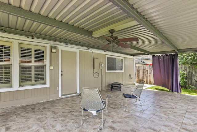 view of patio / terrace with ceiling fan