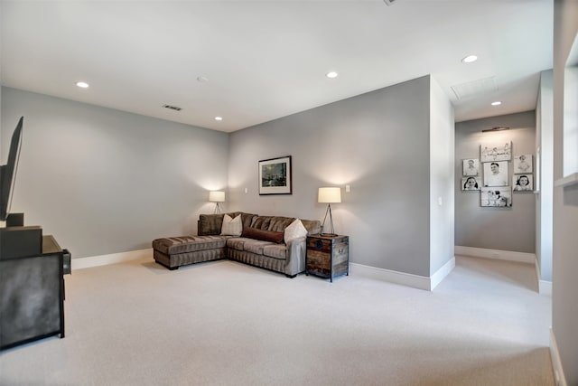 living room with carpet