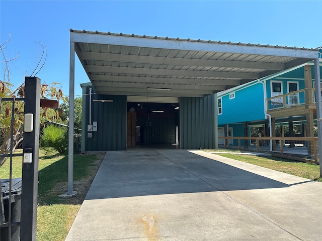 view of parking featuring a carport