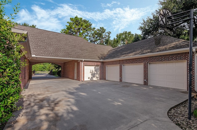 view of garage