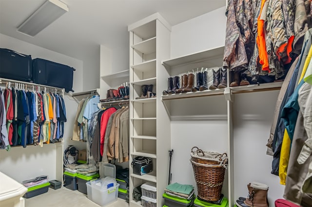 view of walk in closet