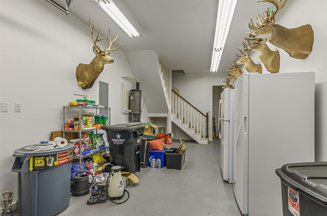 interior space with white fridge