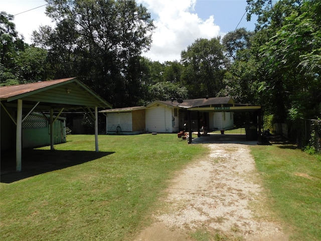 exterior space featuring a carport