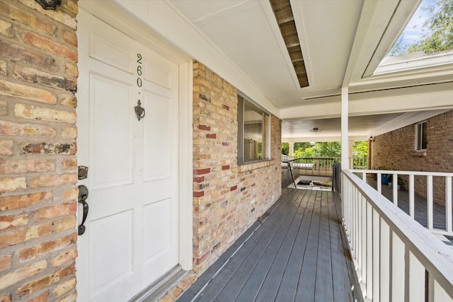 wooden deck with covered porch