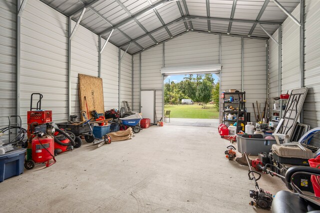 garage with a carport