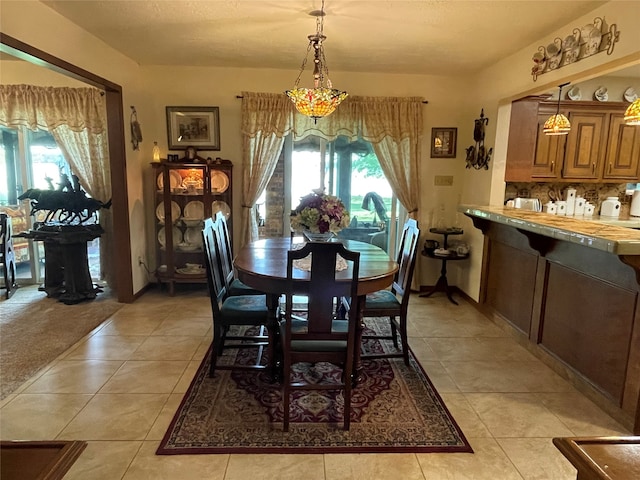 view of tiled dining space