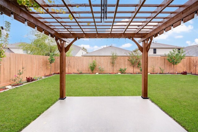 view of patio featuring a pergola