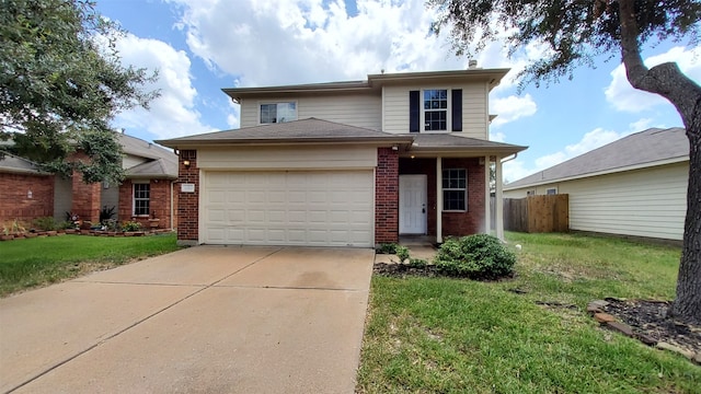 view of front of property with a front lawn