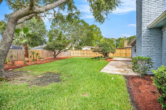 view of yard with a patio area