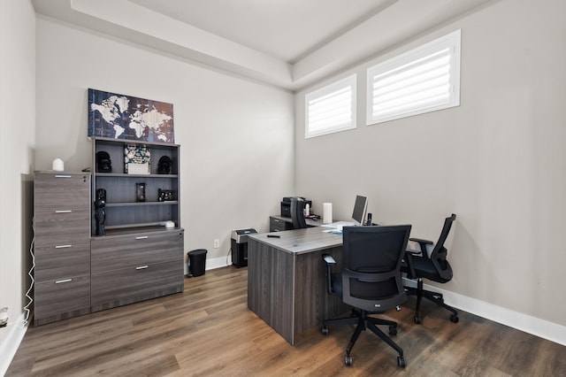 office featuring hardwood / wood-style floors