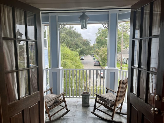 view of sunroom