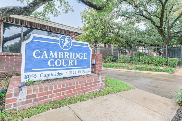 view of community sign