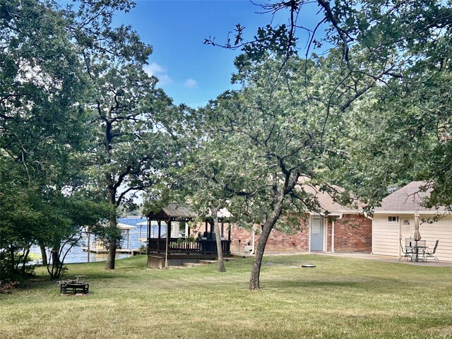 view of yard with a gazebo