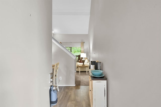 interior space with hardwood / wood-style floors