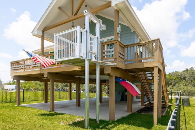 exterior space featuring a carport and a lawn