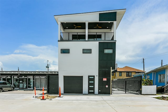 view of property with a garage