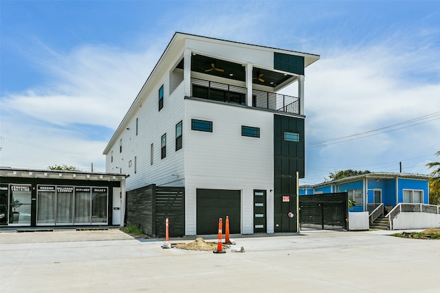 view of property featuring a garage