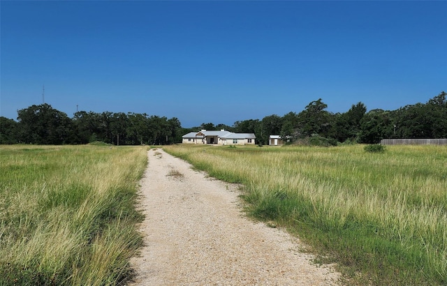 view of street featuring a rural view