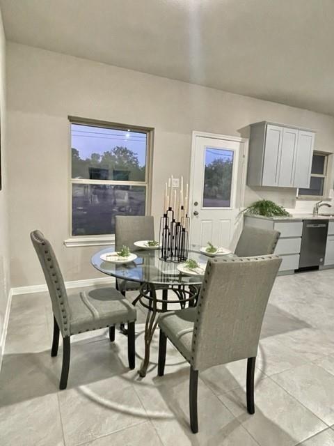 dining room with sink