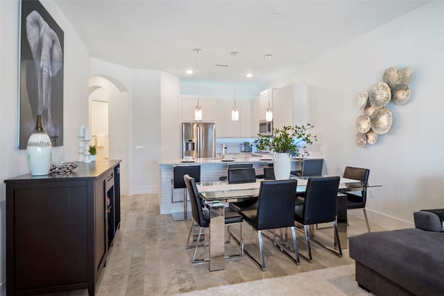 dining room featuring light hardwood / wood-style flooring