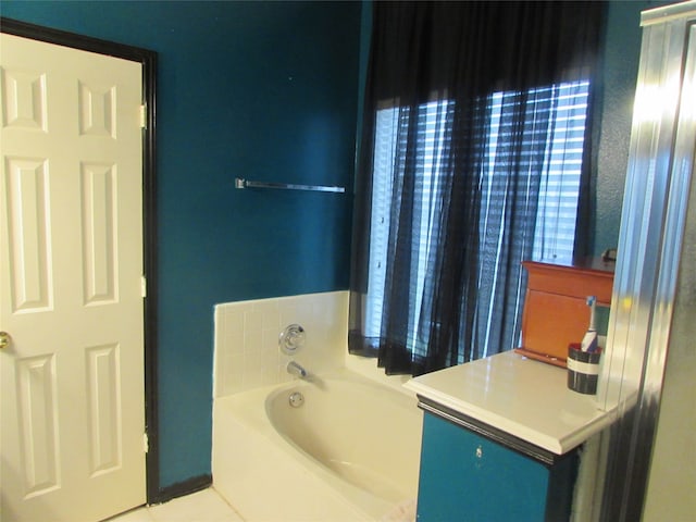 bathroom featuring a bathing tub and tile patterned floors