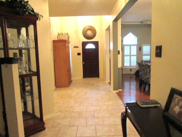 view of tiled entrance foyer