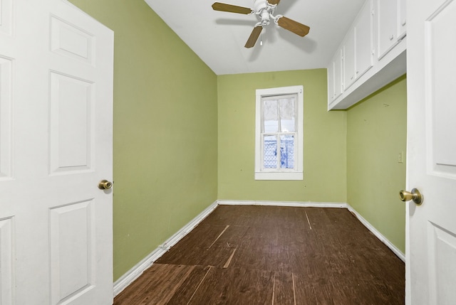 spare room featuring hardwood / wood-style flooring and ceiling fan