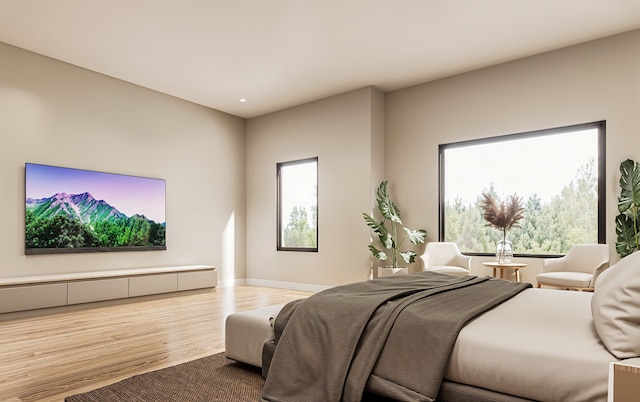 bedroom featuring hardwood / wood-style floors