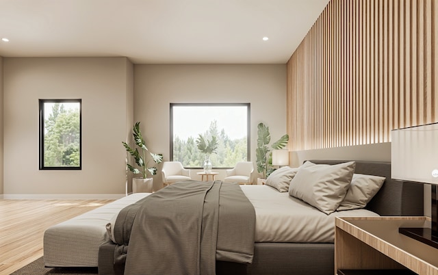 bedroom featuring hardwood / wood-style flooring