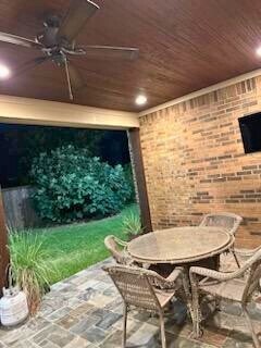 view of patio / terrace with ceiling fan