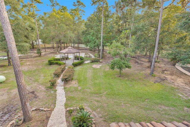 view of yard with a gazebo