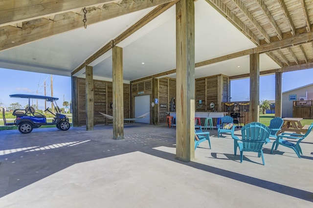 view of patio with a carport