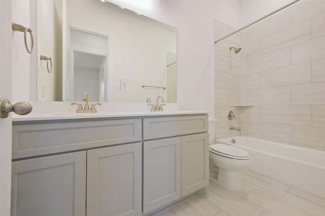 9931 Hunters Run Dr, Missouri City, TX 77459 - full bathroom featuring vanity, toilet, and tiled shower / bath