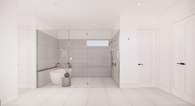 bathroom featuring tile walls and tile patterned floors