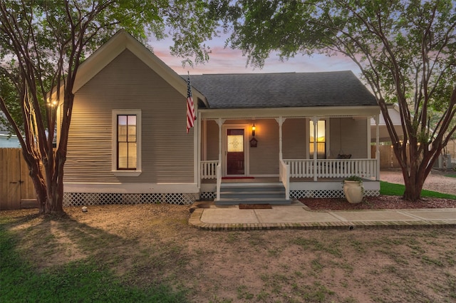 view of front of property featuring a porch