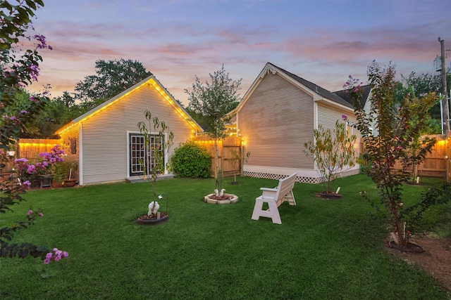 exterior space with a lawn