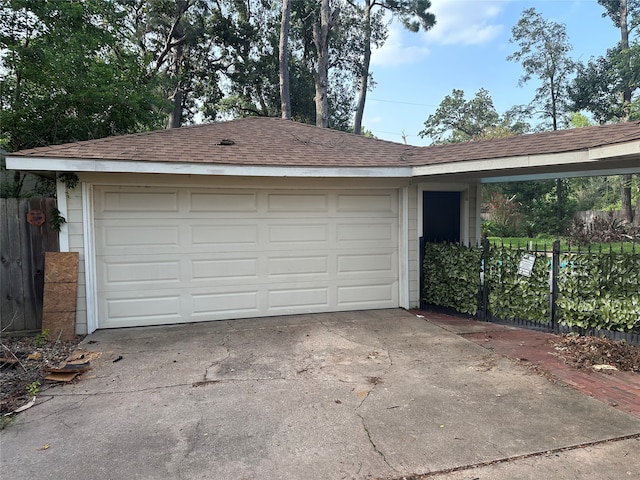 view of garage