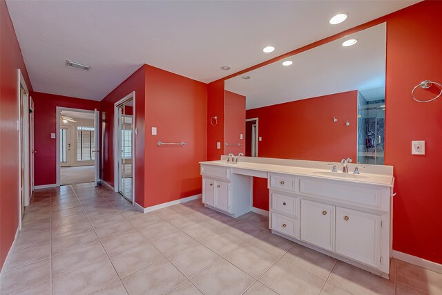 bathroom featuring vanity and tile patterned floors