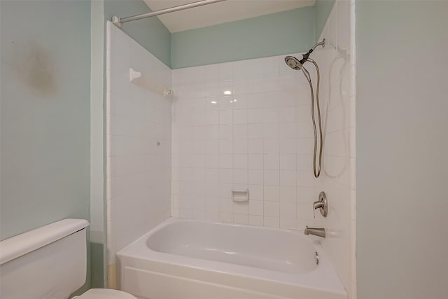 full bathroom featuring toilet and shower / bathtub combination