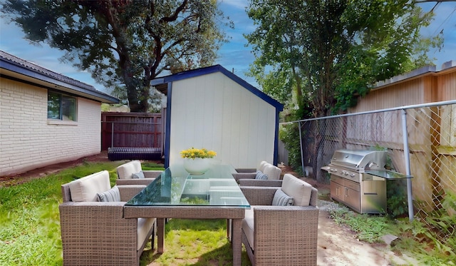 view of patio / terrace with area for grilling