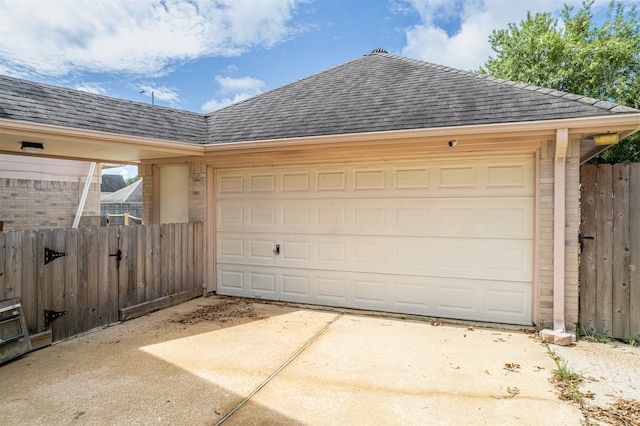 view of garage