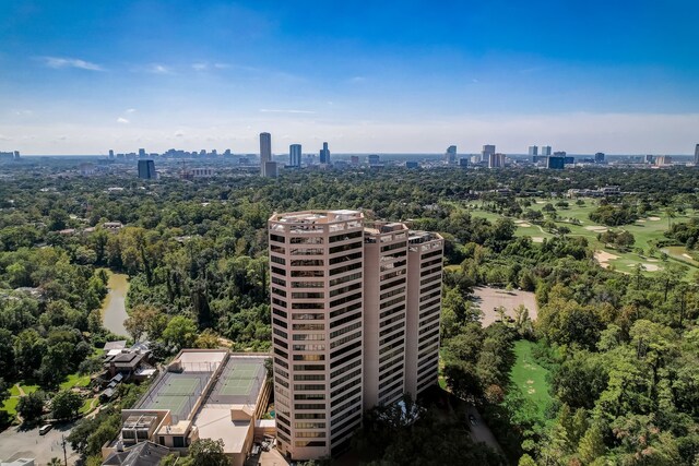 aerial view featuring a city view