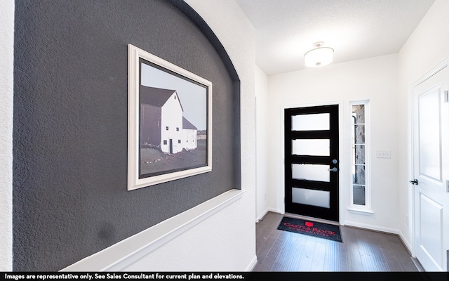 entrance foyer featuring dark hardwood / wood-style floors