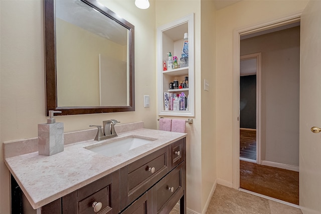 bathroom featuring vanity and tile patterned floors