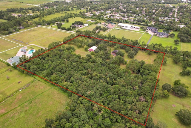 bird's eye view featuring a rural view