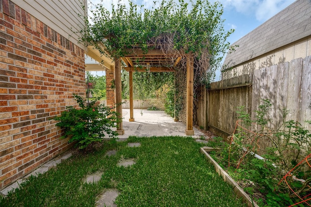 view of yard featuring a patio area