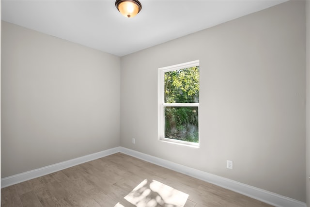 empty room with light wood-type flooring