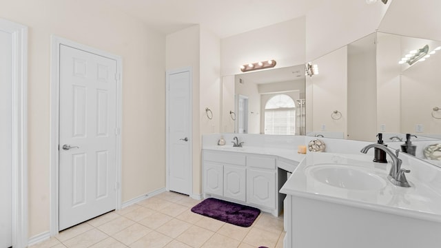 bathroom featuring vanity and tile patterned floors